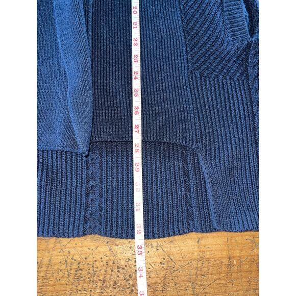 Womens Cabi Navy Blue Countryside Cable Knit Open Front Cardigan Sweater Size XS - Picture 9 of 10